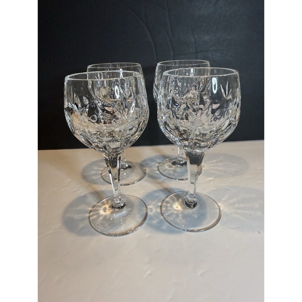 Nachtmann Bamberg Crystal Wine Glasses Set of 4 Cut Crystal Goblets Germany